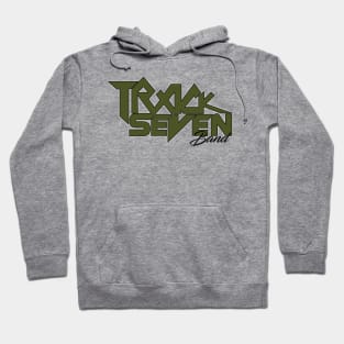 Olive Track Seven Band Logo with Black Outline Hoodie